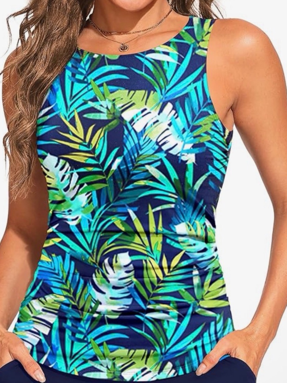 A40 TALISEA Tankini Swim TOP Tummy Control High Neck Medium NEW